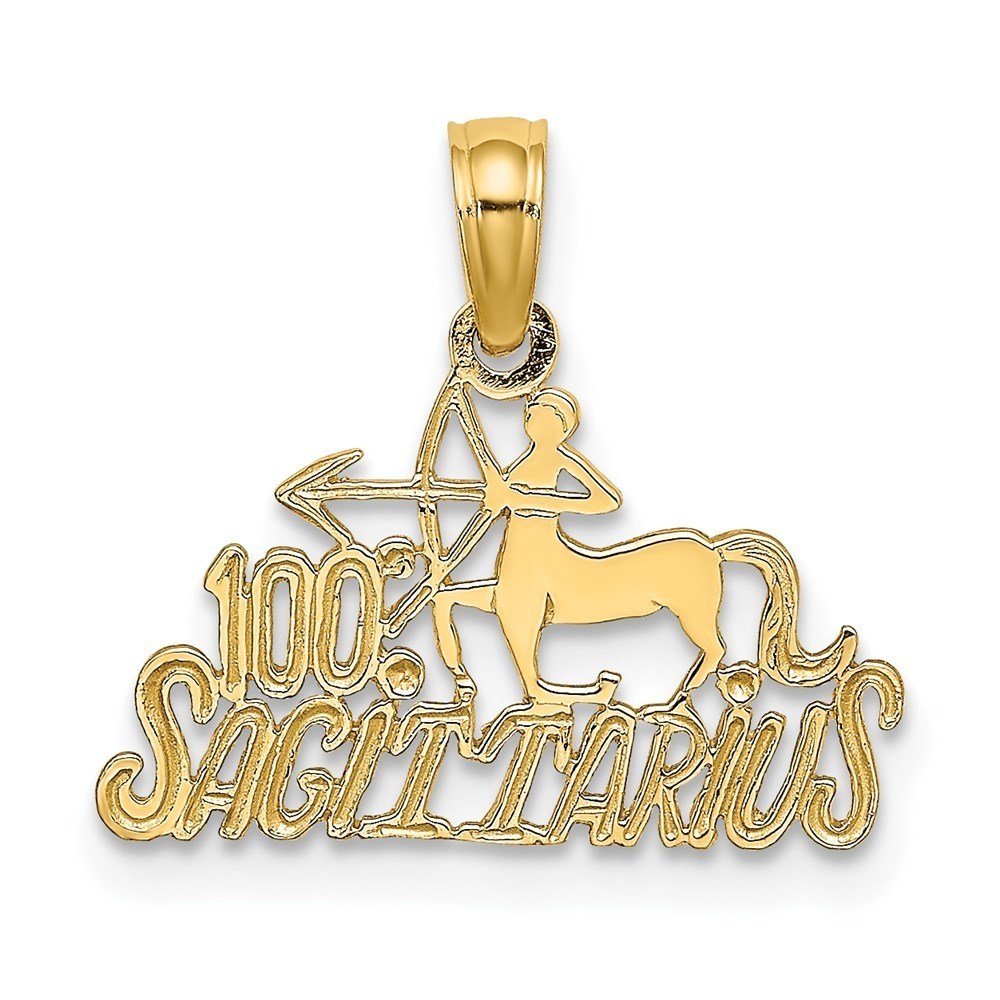 Million Charms 14k Yellow Gold Small 100% SAGITTARIUS Zodiac Charm Pendant